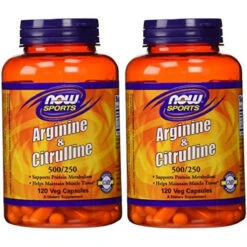 NOW Foods Arginine & Citrulline 500/250mg - 120 Capsules (2 Pack)