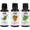 Now Foods Essential Oils Mental Focus 3-Piece Set (Eucalyptus, Tangerine, Peppermint)