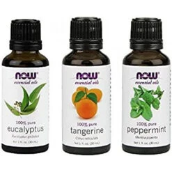 Now Foods Essential Oils Mental Focus 3-Piece Set (Eucalyptus, Tangerine, Peppermint)