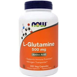 NOW Foods Now L-Glutamine 500 Mg, 300 Vegan Capsules - Non-GMO, Vegan, Kosher