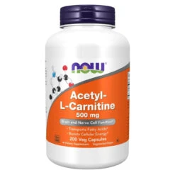 Now Foods Acetyl L-Carn 500 Mg 200 Vegetable Capsules