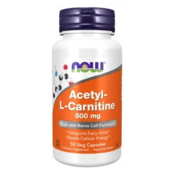 Now Foods Acetyl L-Carnitine 500 Mg 50 Vegetable Capsules