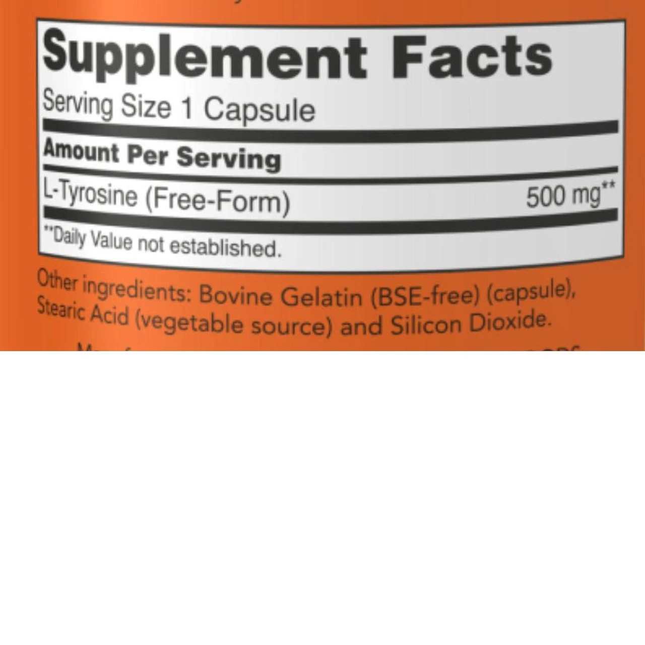 Now Foods L-Tyrosine 500mg 120 Capsules 5 Now Foods L-Tyrosine 500mg 120 Capsules - Image 5