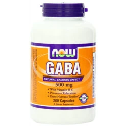 NOW Foods Gaba 500mg With B-6, 200 Capsules