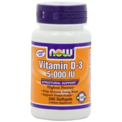 NOW Foods Vitamin D3 5000 Iu, 240 Softgels,