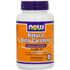 Now Foods Nat Beta Carotene 25000, Soft-gels, 180-Count