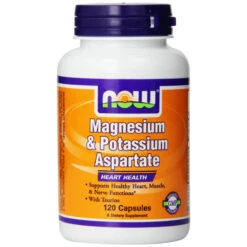 NOW Foods Magnesium And Potassium Aspartate With Taurine, 120 Capsules