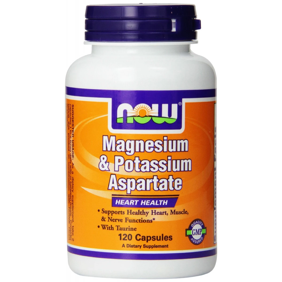 NOW Foods Magnesium And Potassium Aspartate With Taurine, 120 Capsules 1 NOW Foods Magnesium And Potassium Aspartate With Taurine, 120 Capsules