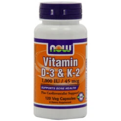 Now Foods Vitamin D-3 And K-2 1000 IU/ K2 45mcg 120VC