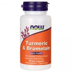 NOW Foods NOW Turmeric And Bromelain Veg Capsules, 90 Count