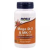 NOW Foods Now Mega D-3 And Mk-7, 60 Veg Capsules
