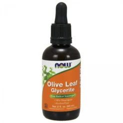 NOW Foods NOW Olive Leaf Glycerite 18% Liquid,2-Ounce