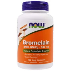 NOW Foods Bromelain 2400Gdu/500mg, 120 Vcaps (Pack Of 2)