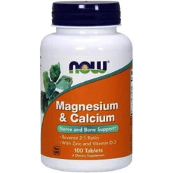 NOW Foods NOW Supplements, Magnesium And Calcium, With Zinc And Vitamin D-3, Nerve And Bone Support*, 100 Tablets