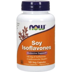 NOW Foods NOW Supplements, Soy Isoflavones, 60 Mg (Plant Compounds Particularly Concentrated In Soybeans, Like Genistein, Daidzein And Glycitein), 120 Veg Capsules