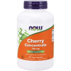 NOW Foods NOW Supplements, Cherry Concentrate (Prunus Serotina)750 Mg, 10:1 Fruit Concentrate, 180 Veg Capsules