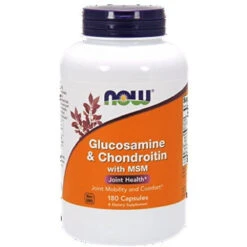NOW Foods Glucosamine 1.1g, Chondroitin 1.2g, With MSM 300mg, 180 Capsules (Pack Of 2)