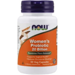 NOW Foods NOW Supplements, Women's Probiotic, 20 Billion, Specially Formulated Using Three Clinically Tested Probiotic Strains, 50 Veg Capsules